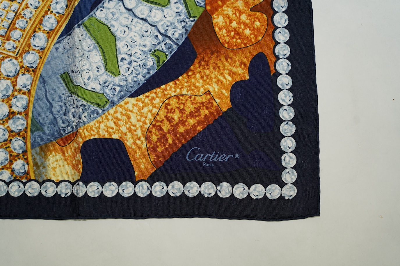 A Cartier panther silk design scarf